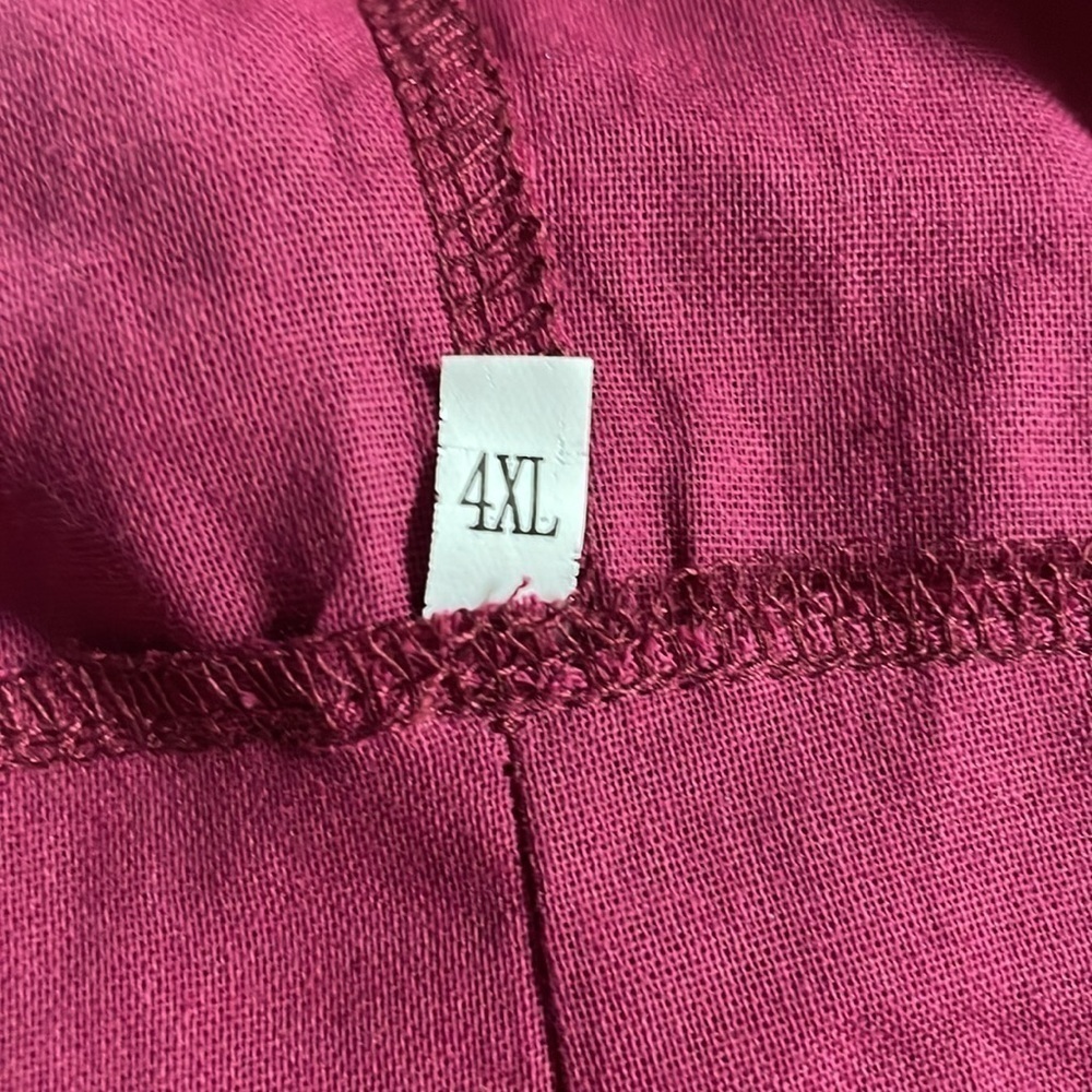 size 4X lightweight cranberry color jumpsuit with pockets - Picture 5 of 5